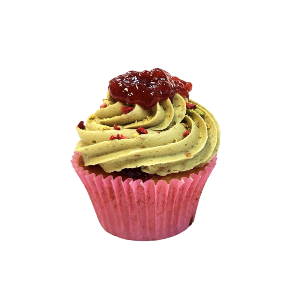 Pistachio and Raspberry Cupcake