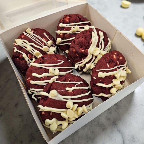 Red Velvet White Chocolate Chip Cookies