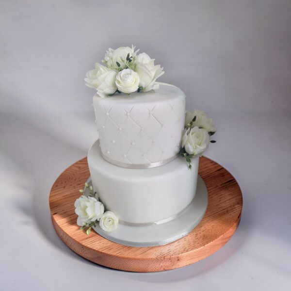 Quilted 2 Tier Wedding Cake